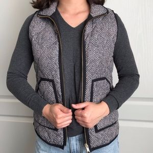 J Crew herringbone quilted vest